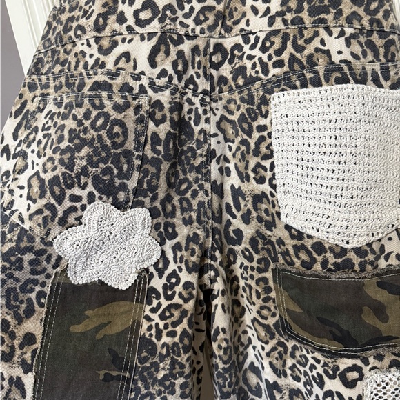 POL Leopard Print Patchwork Overalls - Picture 13 of 13